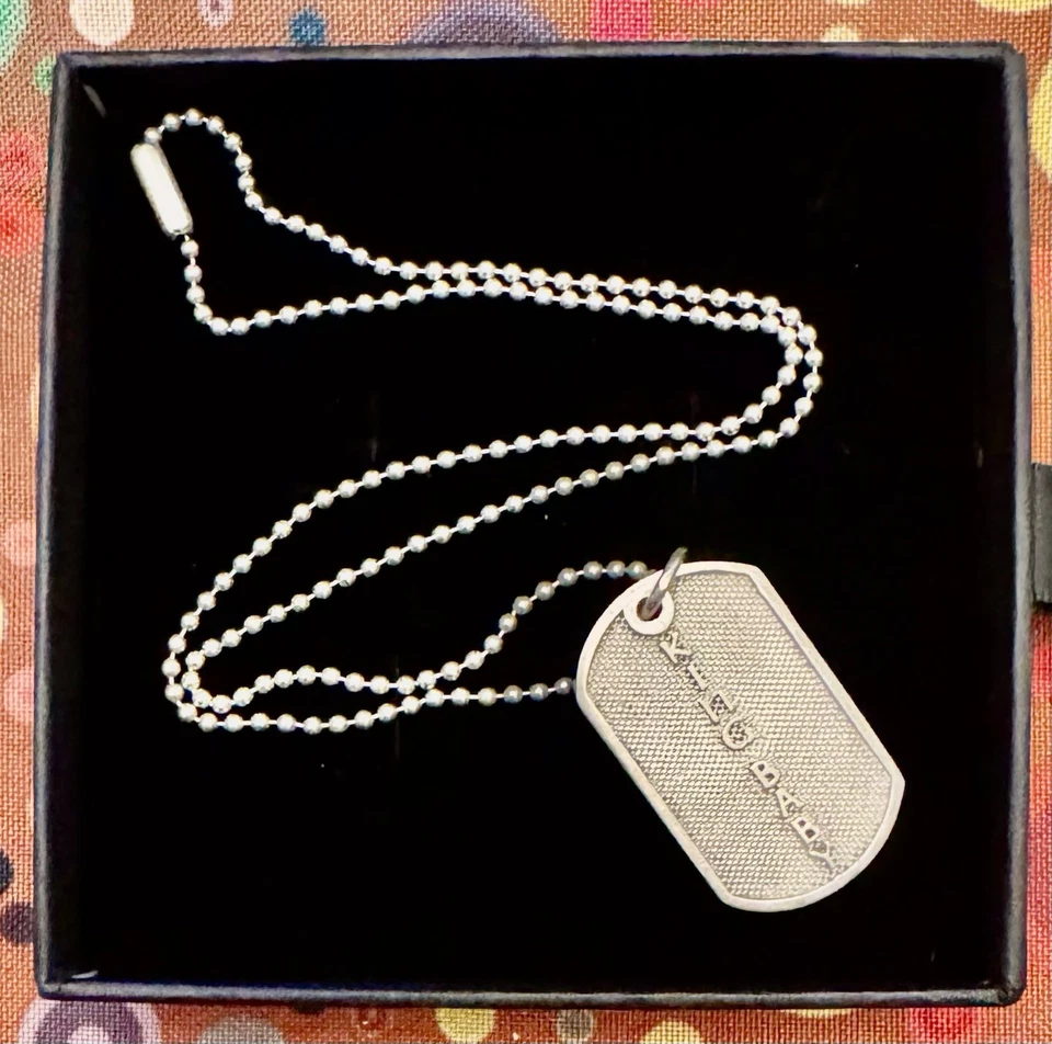 Necklace KING / QUEEN BABY Dog Tag Crown Heart Pendant 16" Sterling Ball Chain - Image 3 of 4