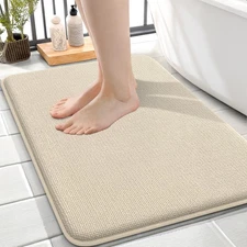 OLANLY Thick Memory Foam Bath Mat Rug 24x16, Extra Soft Absorbent Bathroom Ru...