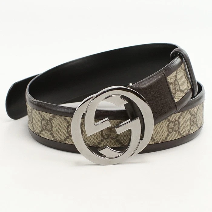 Gucci Ceinture Homme Enclenchée G Beige 4cm Largcm Longueur