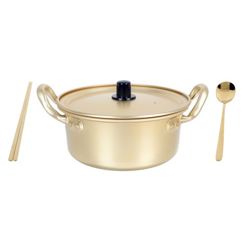 Instant Noodle Pot Golden Korea Ramen from Korean Stone Cooking Pan
