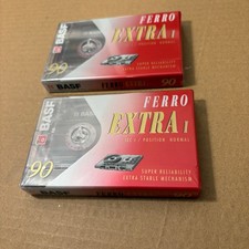 2x BASF Ferro Extra I 90 Minute Cassette Tapes IEC I Position Normal New Sealed