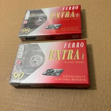 2x BASF Ferro Extra I 90 Minute Cassette Tapes IEC I Position Normal New Sealed