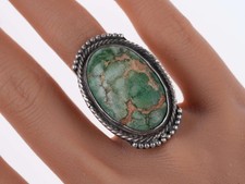 sz7.5 Large c1940's Navajo sterling and turquoise ring