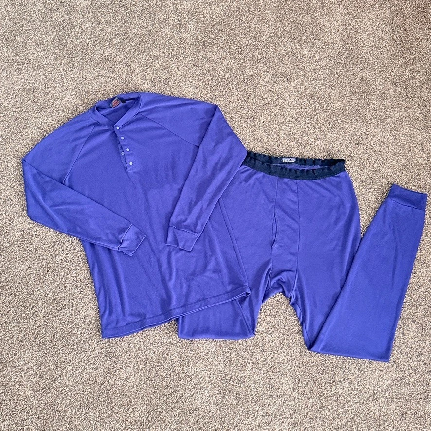 Vintage Patagonia Capilene Base Layer Set Purple USA Made Mens Large