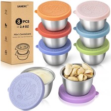 8 Pack - 2.4 Oz Small Salad Dressing Containers To Go, Leakproof Condiment Co...