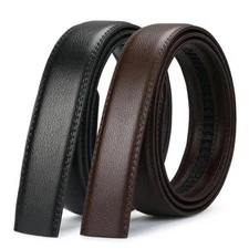 Luxury Men's Automatic Buckle Belt Ratchet Strap Black Brown Leather Strap Jeans