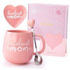 Gifts for Mom from Son Daughter, Moms Birthday Gifts - Loveliest Mom Cup - Pink