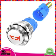 Red LED Horn Button Switch 16mm 12V Waterproof, for Air Horn Car Boat Truck