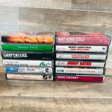 VTG Christmas Cassette Tape Lot 12 Bing Crosby Nat King Cole Carpenters Music