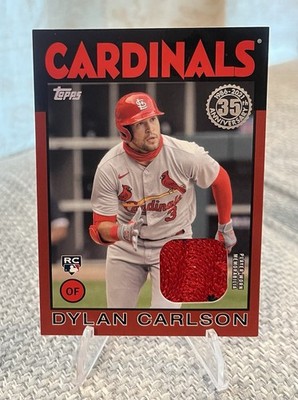 2021 Topps - 1986 Topps Baseball Relics Series 2 Dylan Carlson #86BR-DC Red /25