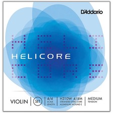 D'Addario Helicore Violin Set Strings 4/4 Size Medium Wound E