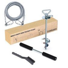 Dog Tie Out Cable and Stake,with 20FT Heavy Duty Cable,360 Swivel Dog Anchor...