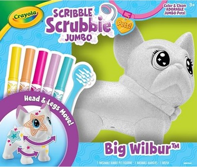 Crayola Scribble Scrubbie Jumbo Pet - Wilbur (6in), Customizable Dog Toy for... 