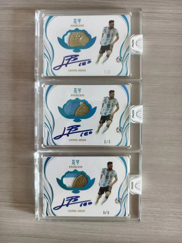 Lionel Messi 2022 Fansmall Argentina Firmament Peerless Blue Patch Auto /3 JV44