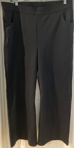 Serra Women's High Waisted Wide Leg Pull On Dress Pants Black XL