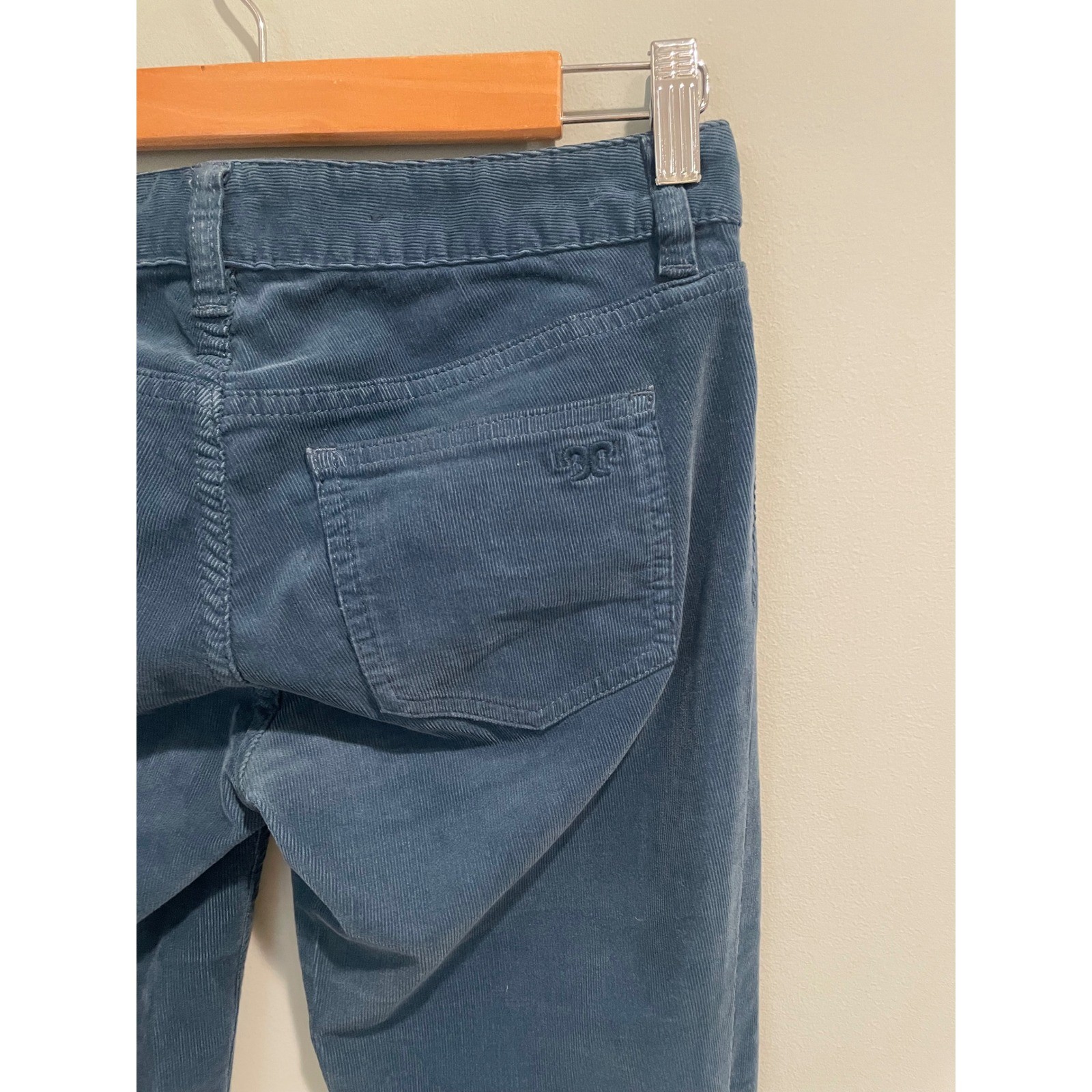 Tory Burch Corduroy Super Skinny Jeans Blue Women's Size 25 thumbnail 4