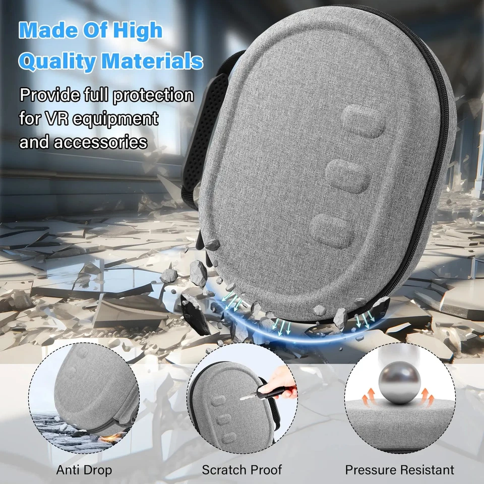 Estuche rígido de transporte Oculus/Meta Quest 3 - Máxima protección de viaje Foto 3 de 4