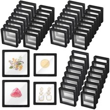 60 Pcs Floating Frame Display Stand Transparent Plastic 3D Floating Frame Cle...