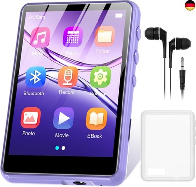128GB MP3 Player Bluetooth 5.3, ZAQE 2.4'' Full Touchscreen Tragbarer Sport MP3