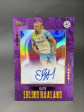 Erling Haaland Manchester City 2024-25 Topps Gold UCC Elite Card /25 Rookie. rookie card picture