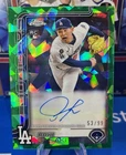 2025 Topps Chrome Update Series Sapphire Roki Sasaki RC Green ON CARD Auto /99