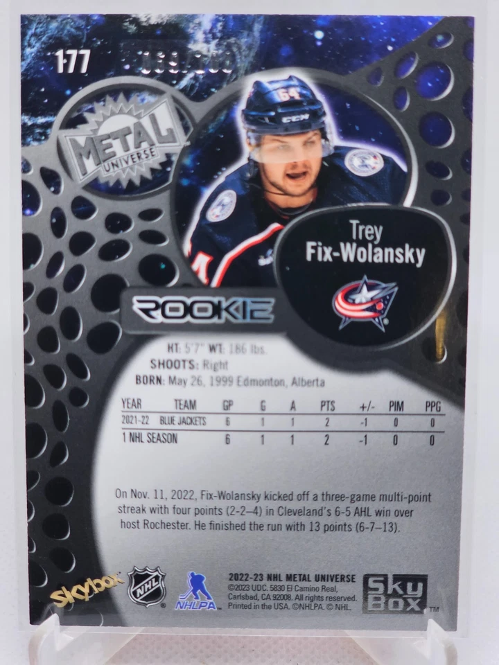 2022-23 Skybox Metal Universe Base PMG Red /100 #177 Trey Fix-Wolansky 069/100 - Image 2 of 2