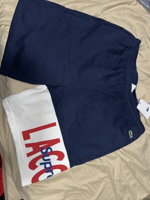 Supreme x Lacoste FW19 Side Panel Shorts - Medium Navy Brand New