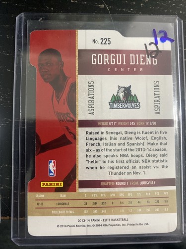 Gorgui Dieng Auto Lot! Panini Threads Auto Jersey, Elite Aspirations Blue!! - Picture 5 of 5
