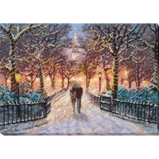 Bead Embroidery Kit Winter date Beaded stitching Bead needlepoint DIY Abris Art