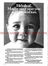 RNID Royal National Institute for the Deaf Appeal ADVERT #2 1980 Print Ad 703/84