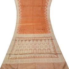 Vintage Brick Red Sarees 100 Pure Silk Woven Indian Sari 5YD Decor Craft Fabric