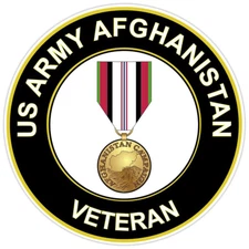 US Army Afghanistan Combat Veteran Bumper Sticker Military Vinyl Decal 5"