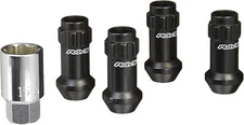 RAYS 17HEX Racing Lock Nut Set M12×1.5 BK Black 48mm Long Type JDM