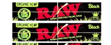 2x Raw Black Organic Hemp Rolling Papers King Size 2 Packs USA SHIPPED