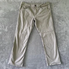 Buffalo By David Bitton Jeans Mens 38X32 Beige Sam X Slim Straight Sretch Denim