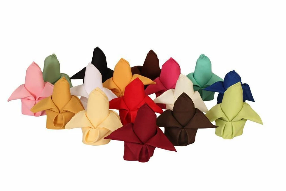 YCC Linens 20" Square Premium Polyester Cloth Dinner Napkins Restaurant Quality - Image 2 of 4