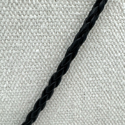 Guess Dog Tag Necklace Black Braided Faux Leather? Chain 20" Military Fashion - Picture 4 of 12