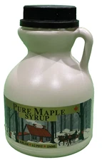 Case of 6 Empty -NEW- Maple Syrup Plastic Half Pint Jugs with tamper evident cap
