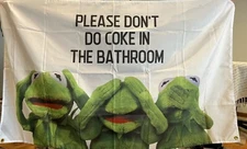 Kermit 3x5 Meme Banner Flag Home College Dorm Frog Please Don’t Do Coke Bathroom