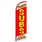 Fresh Subs Swooper Flag Only Windless 3' Wide Sign Banner Yellow Red