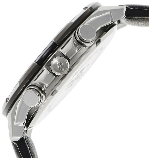 men fashion ex193 black leather chronograph watch