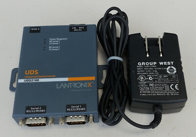 Lantronix UDS2100 2 Serial Ports RS232/RS485 & 1 Ethernet 10/100 w/PS