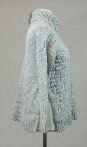 Asos Chunky Knit Roll Neck Grey Jumper With Side Splits Petite 10 uk CR009 FF 08 - Picture 5 of 5