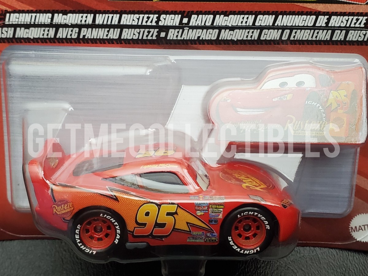 DISNEY PIXAR CARS LIGHTNING MCQUEEN WITH RUSTEZE SIGN METAL 2022