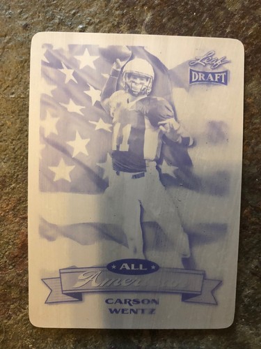 Carson Wentz 2016 Leaf Draft Printing Plates 4 Printing Plates Set 1/1 Rare - Picture 3 of 10