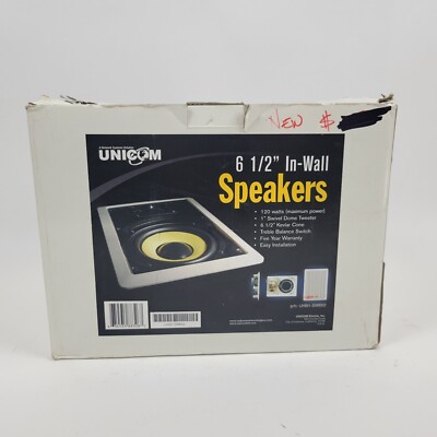 UNICOM 6 and 1/2'' In-Wall Speakers UHB1-SW652 New Open Box