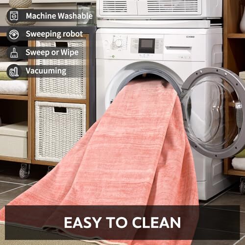8x10 Area Rugs for Living Room, Machine Washable Non Slip Area 8' x 10' Pink - Picture 7 of 7