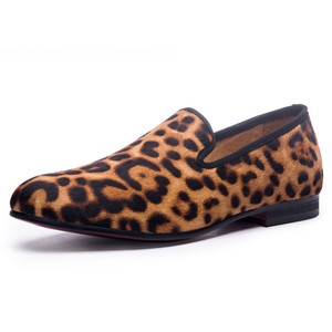 leopard slip on loafers