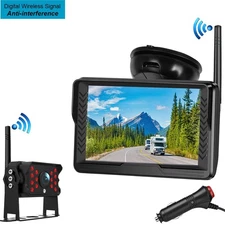 5" Reverse Monitor Wireless Rear View Backup Camera Kit for Truck Trailer RV