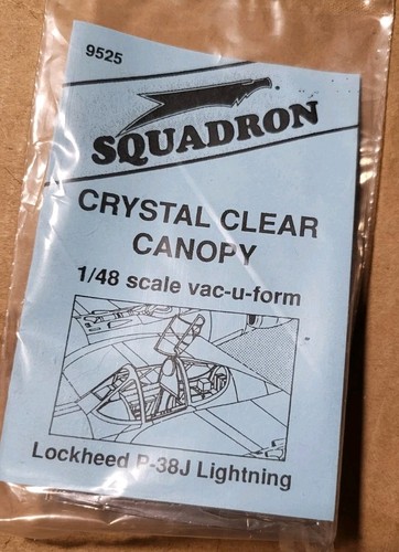 SQUADRON 1/48 LOCKHEED P-38J LIGHTNING CRYSTAL CLEAR CANOPY 9525